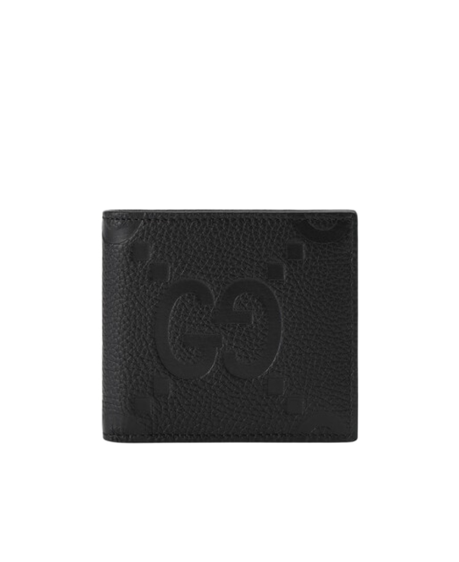 Gucci Jumbo Gg Leather Wallet In Black