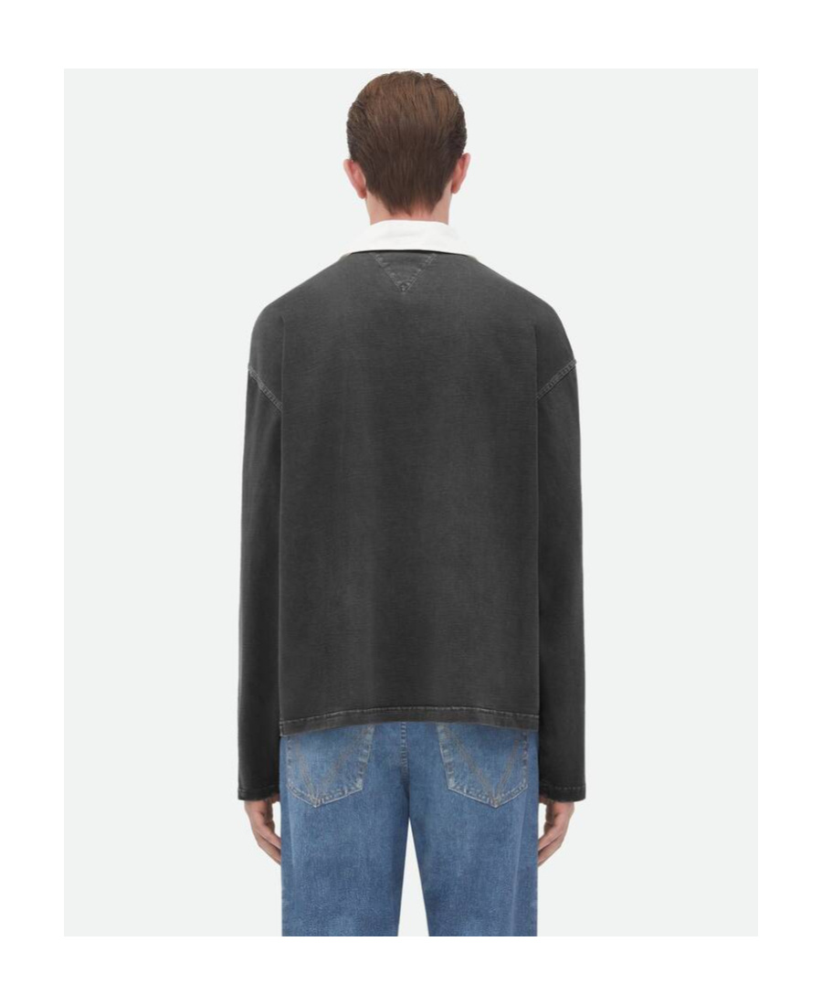 Bottega Veneta Plain Knitted Polo Shirt In Black