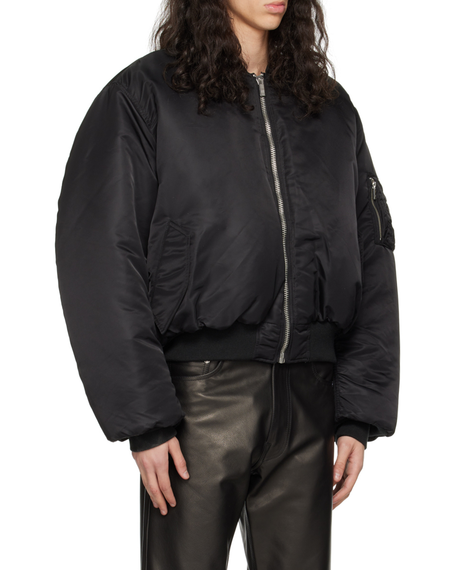Vtmnts Long-sleeved Zipper Jacket In Black