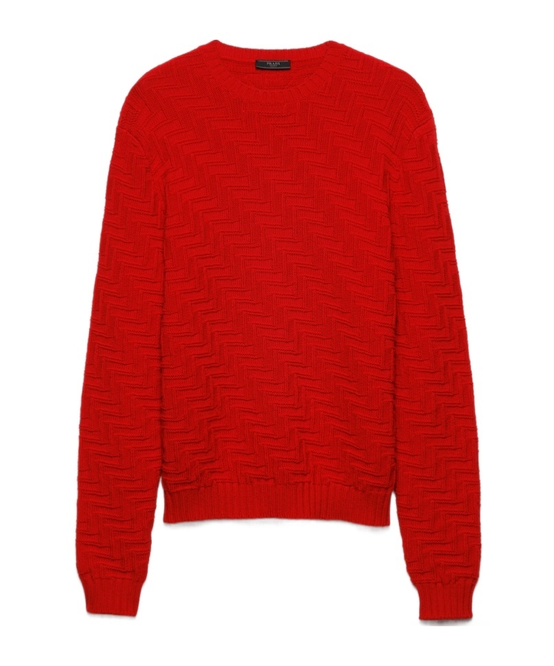 Prada Crew-neck Sweater In Red