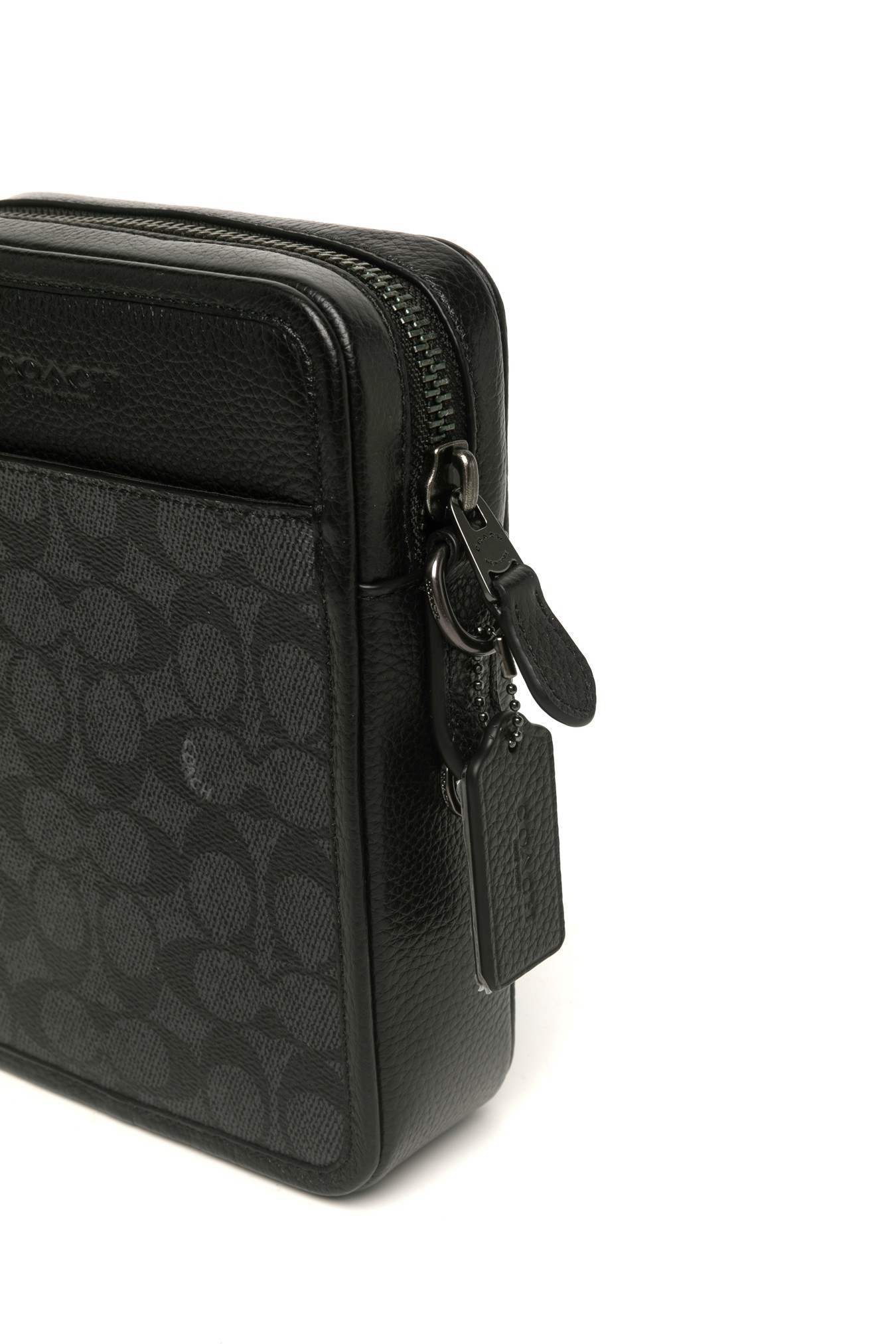 Coach Zippered Diagonal Backpack In Black