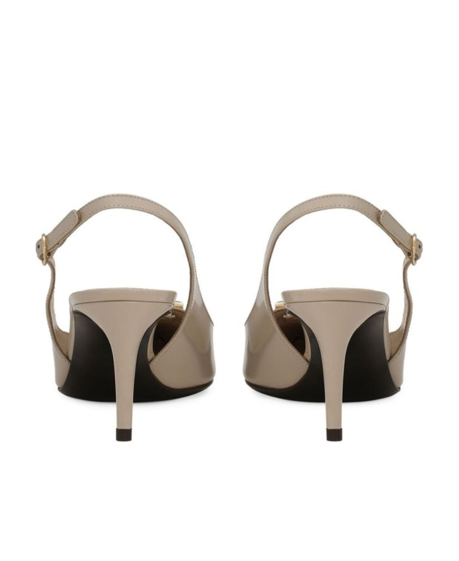 Dolce & Gabbana 60mm Logo-plaque Slingback Pumps In Nude