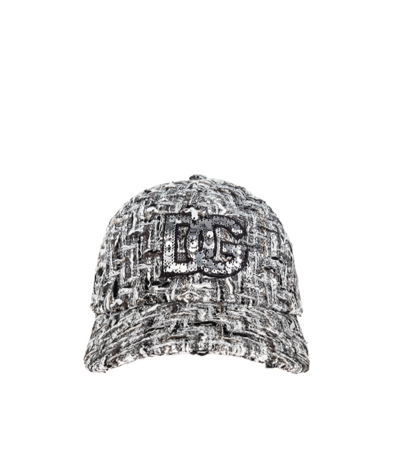 Shop Dolce & Gabbana Sequinned Cap In Gray