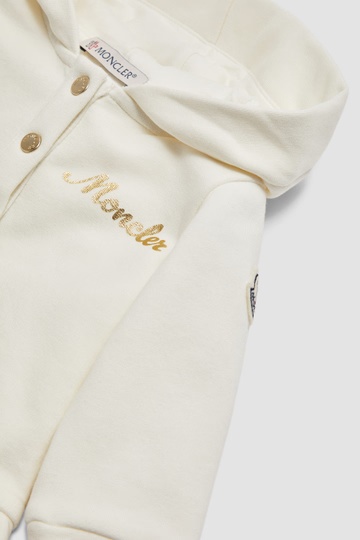 MONCLER MONCLER ENFANT LOGO PATCH HOODED DRESS