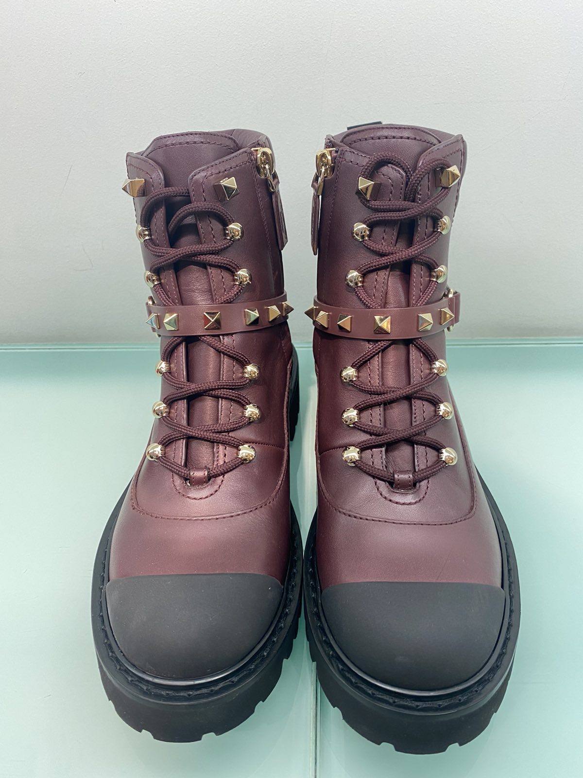 Valentino Decorate High Boots With Studs In Black