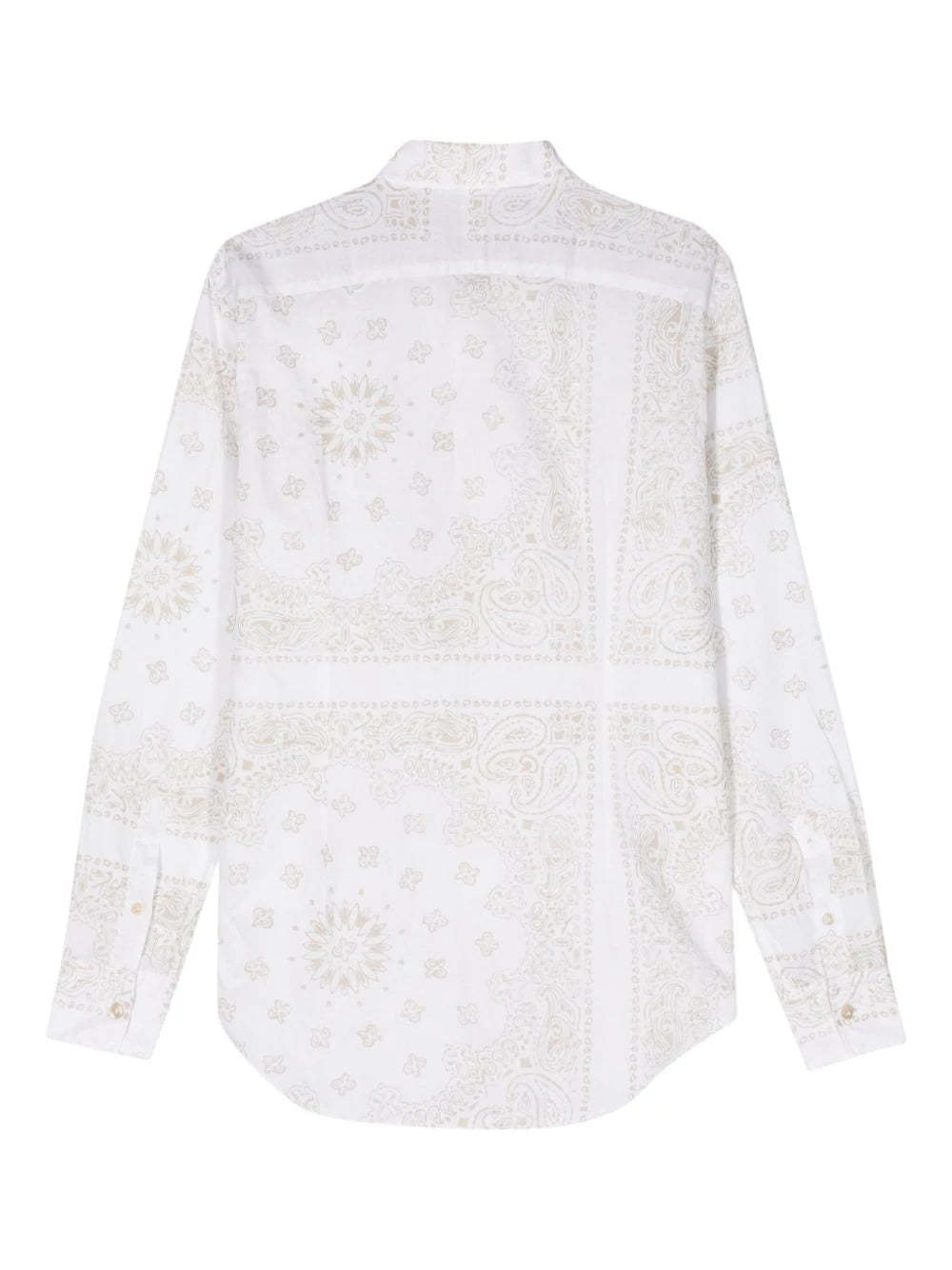 Eleventy Paisley-print Button-up Shirt In White