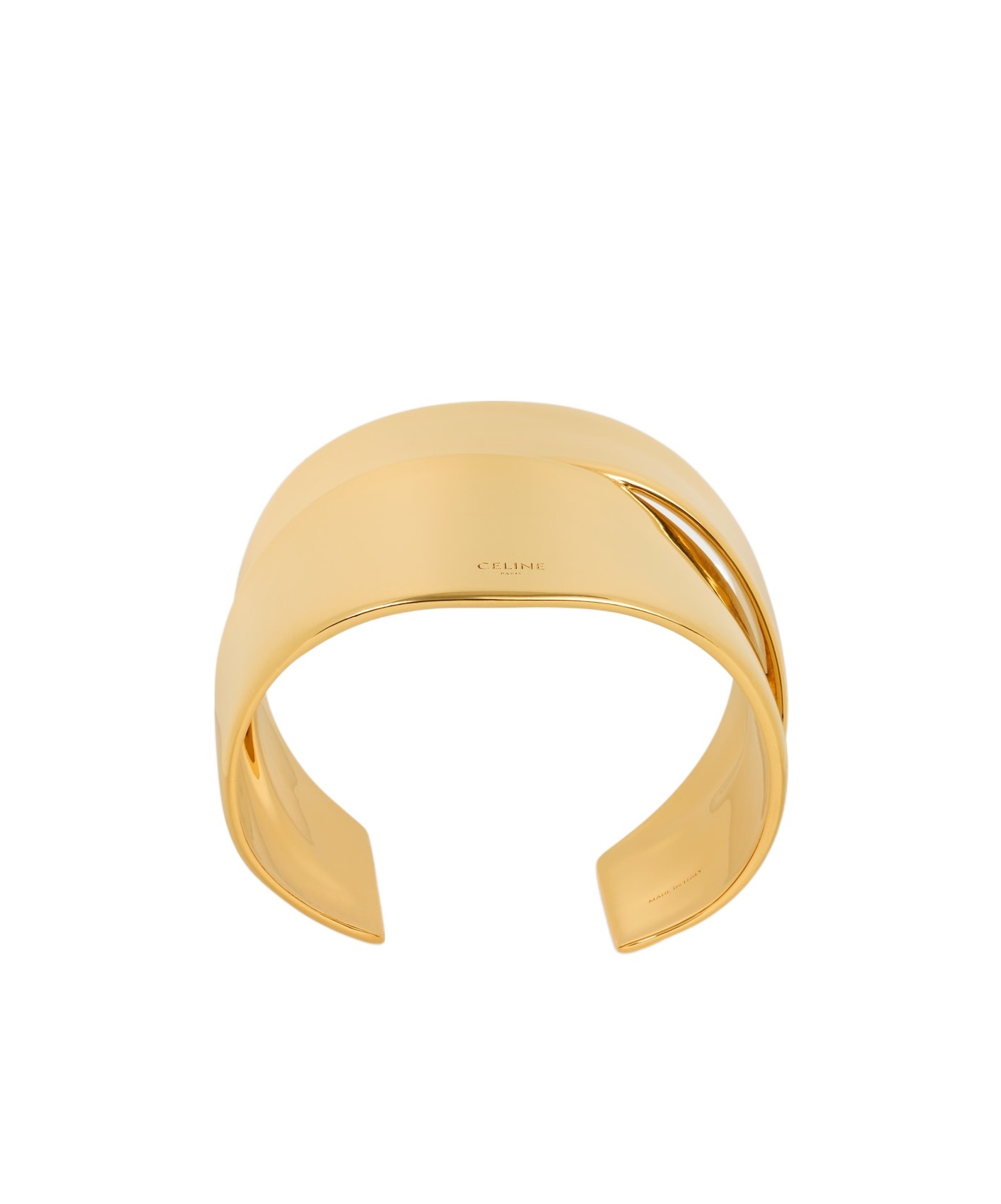 Celine Formes Abstraites Ribbon Cuff In Brass With Gold Finish In Gold