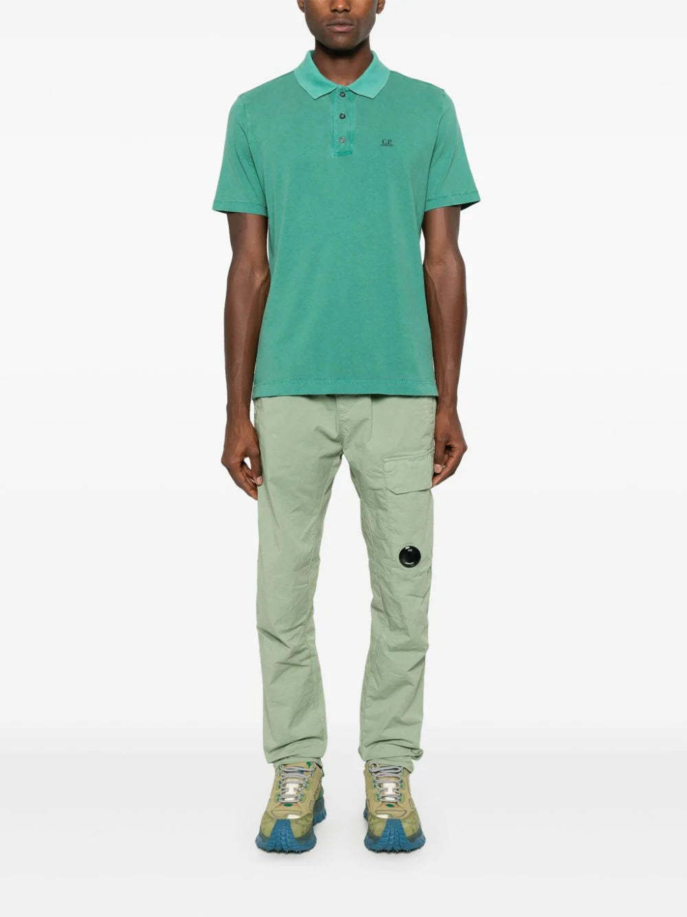 C.p. Company Mens Chrome Relaxed-fit Cargos Trousers Seagrass In Gray