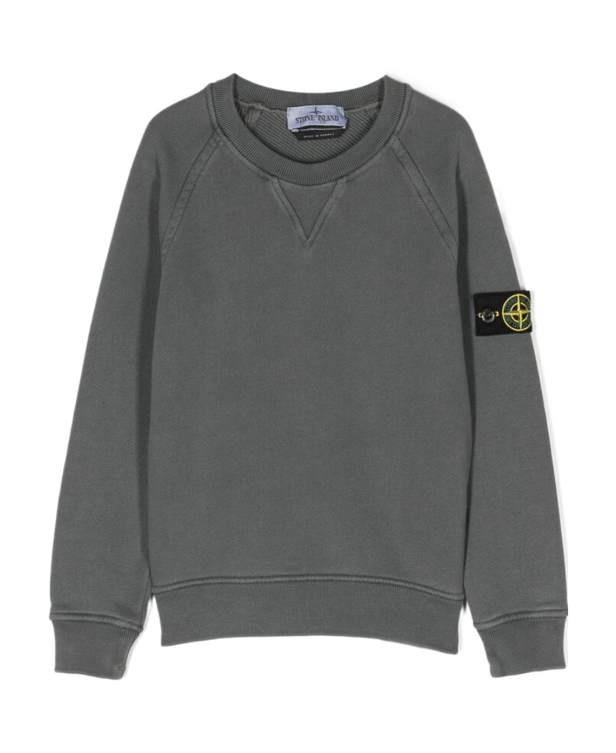 Stone Island Compass-patch Cotton Sweatshirt In Black