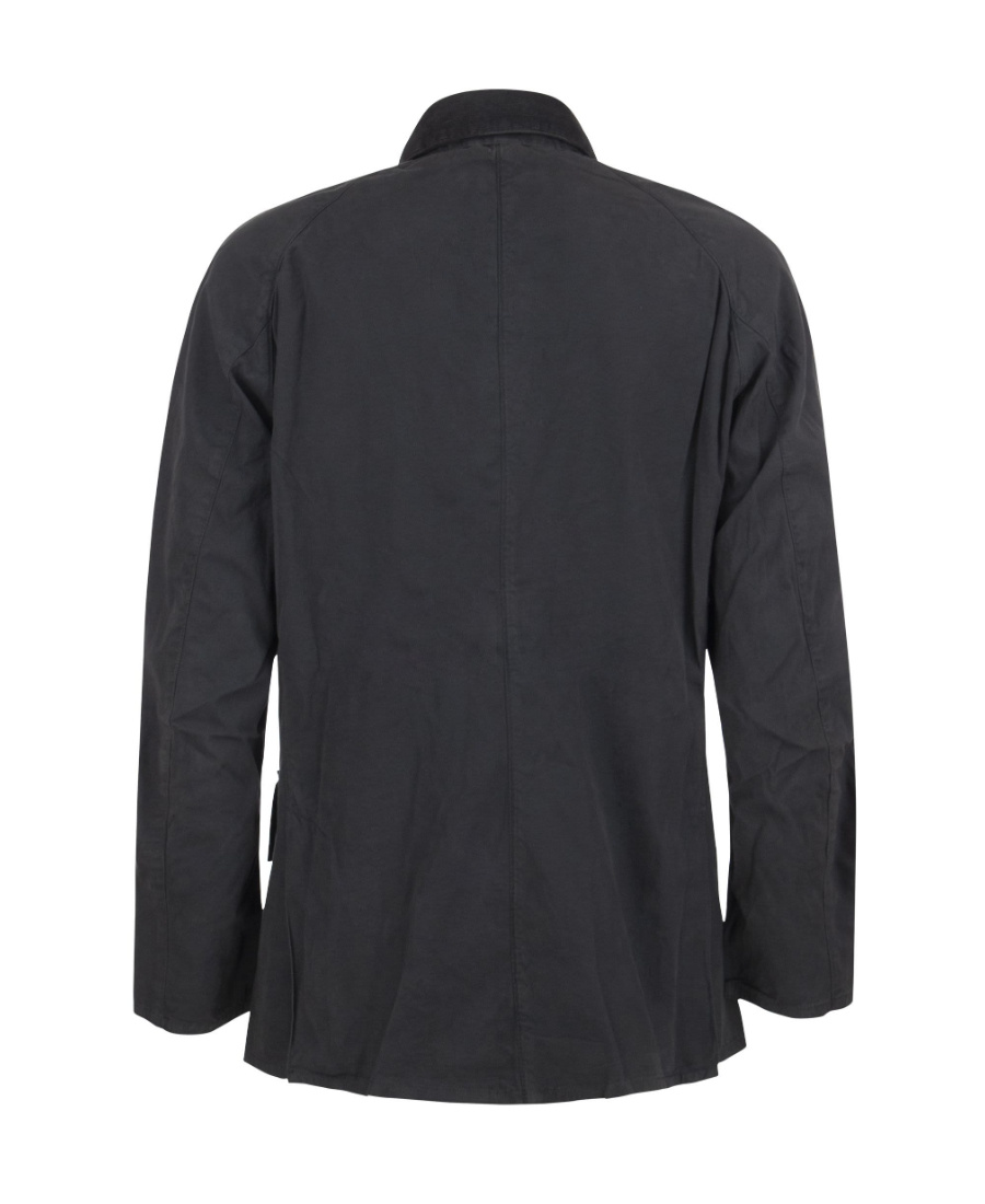 Barbour Collared Wax Jacket In Black