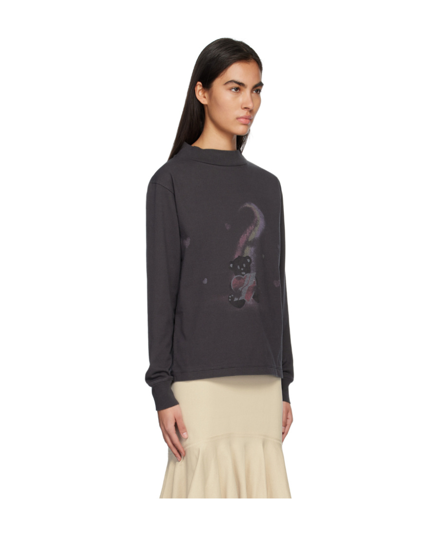 We11 Done Graphic-print Long-sleeve Top In Black