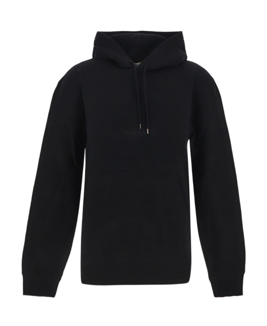Saint Laurent Logo Hoodie In Black