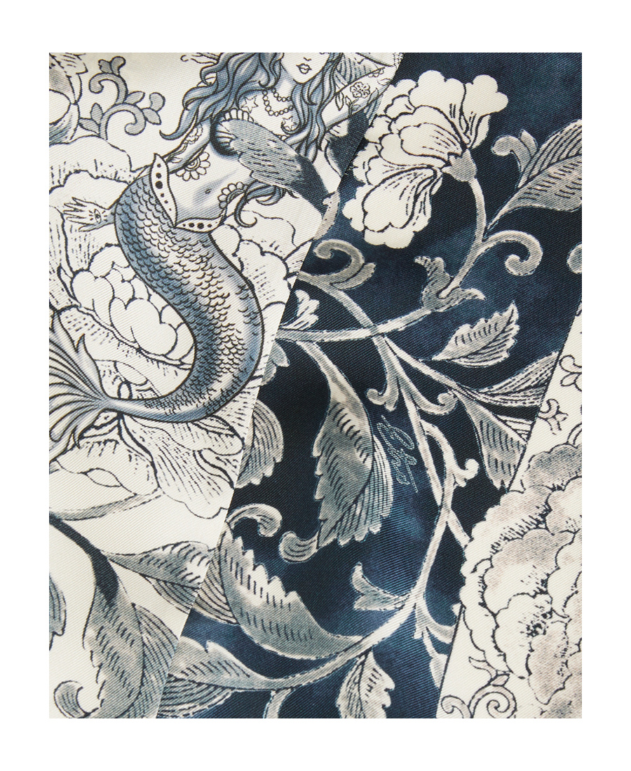 Etro Graphic-print Belted Silk Jacket In White