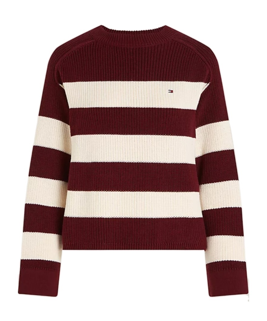 Tommy Hilfiger Round Neck Knitted Sweater In Brown