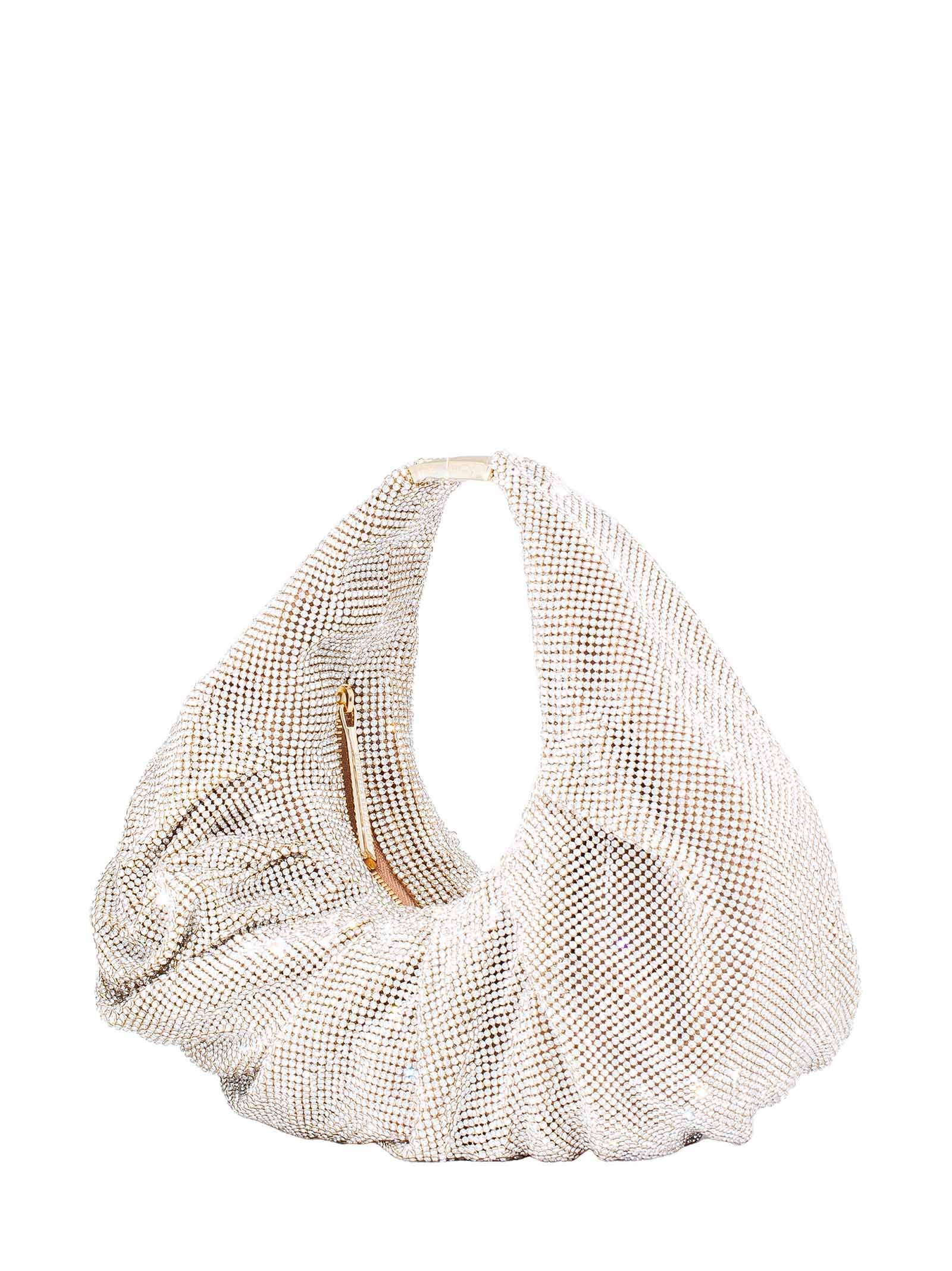 Benedetta Bruzziches Yennefer Crystal-embellished Draped Shoulder Bag In White