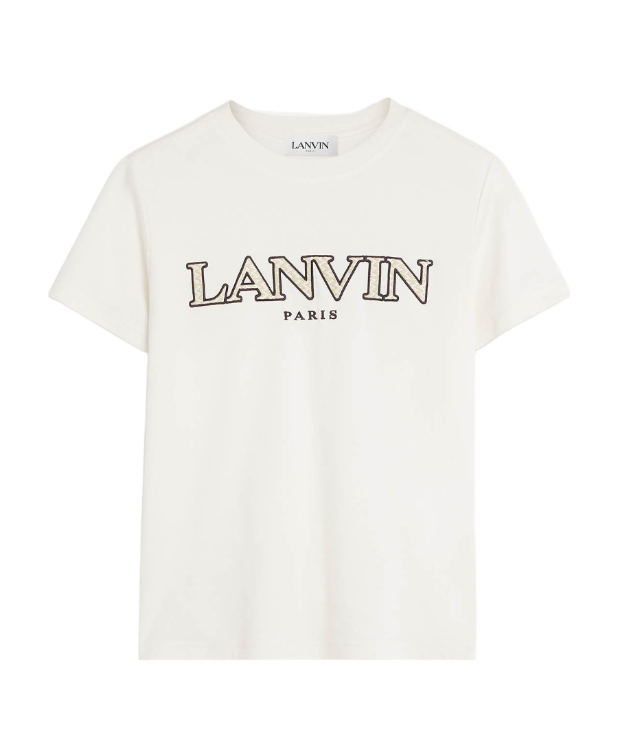 Lanvin Logo Embroidered Crewneck T-shirt In White