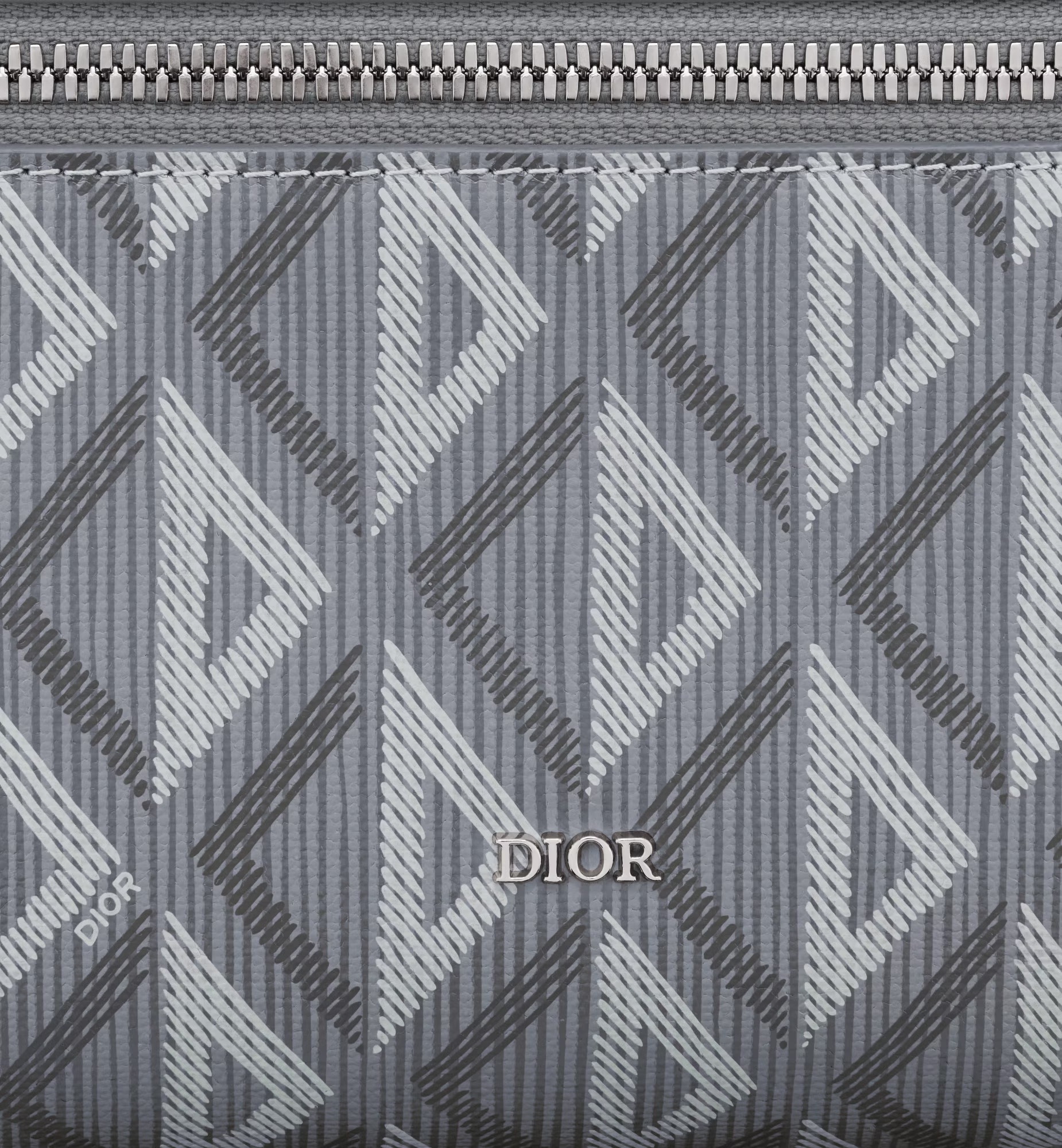 Dior Cd Diamond Pattern Jacquard Toilet Bag In Gray