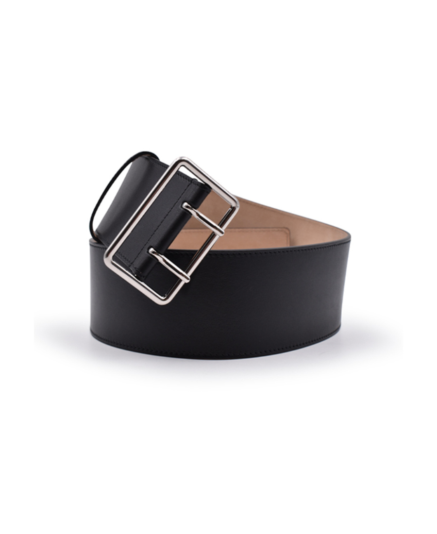 Alexander Mcqueen Wide Military Belt In Black