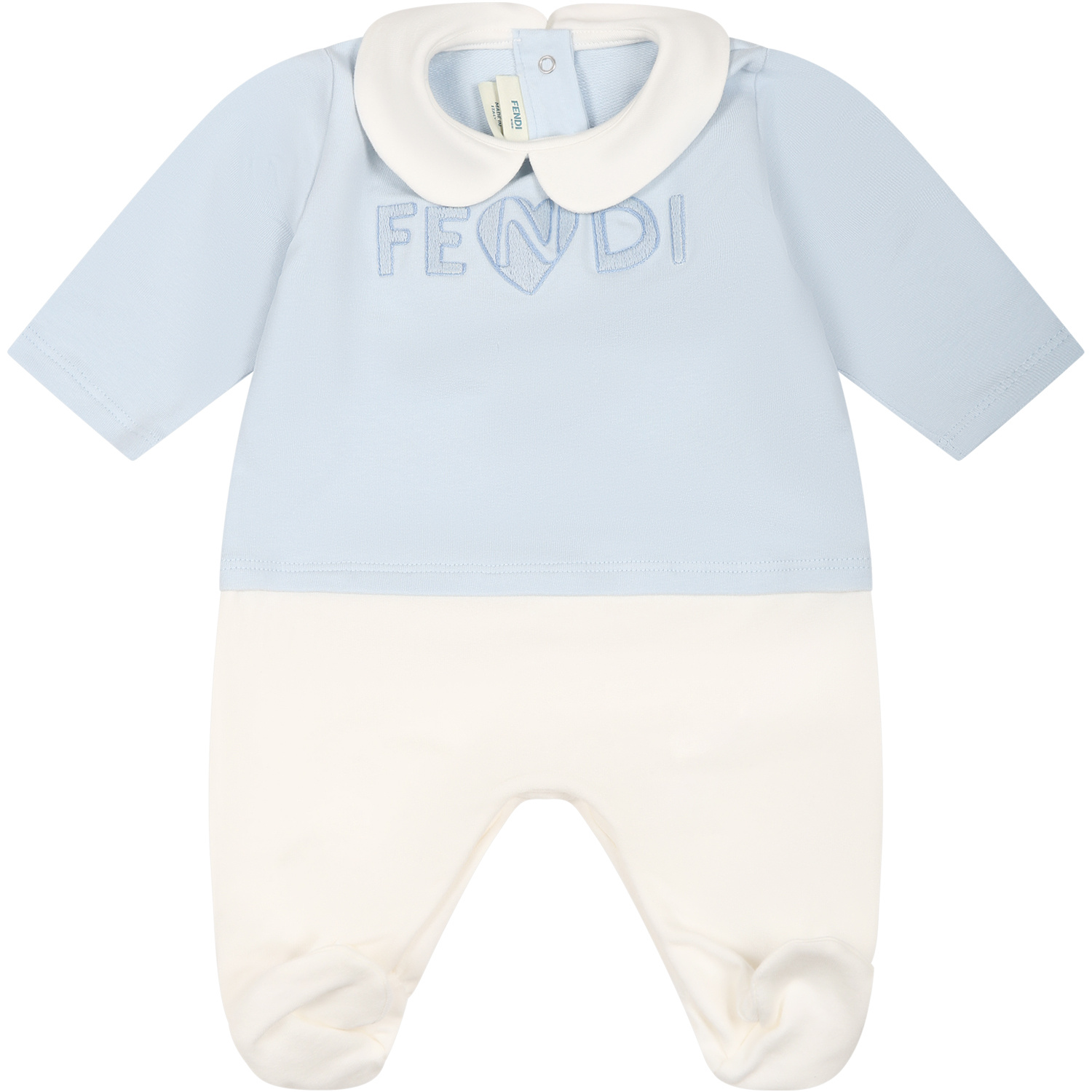 Fendi Three-piece Set Of Logo Jumpsuit In White