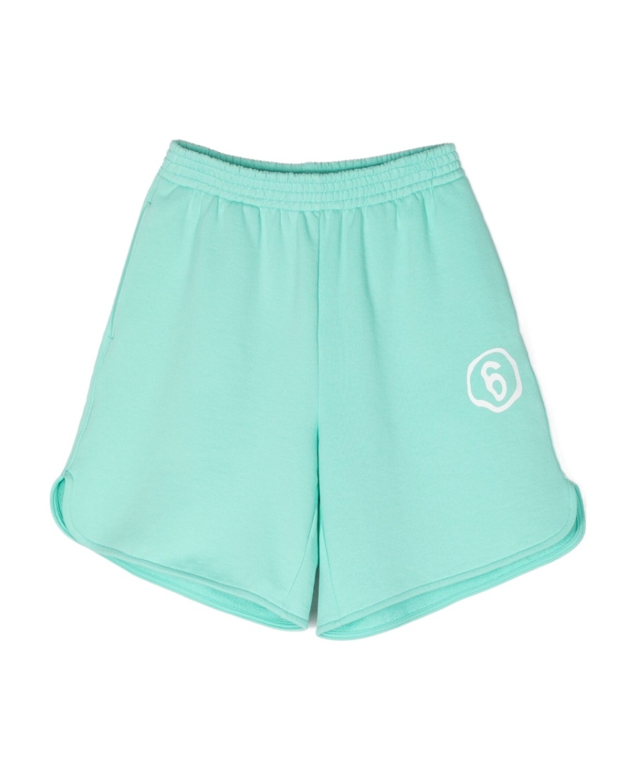 Mm6 Maison Margiela Elastic Waist Shorts In Green
