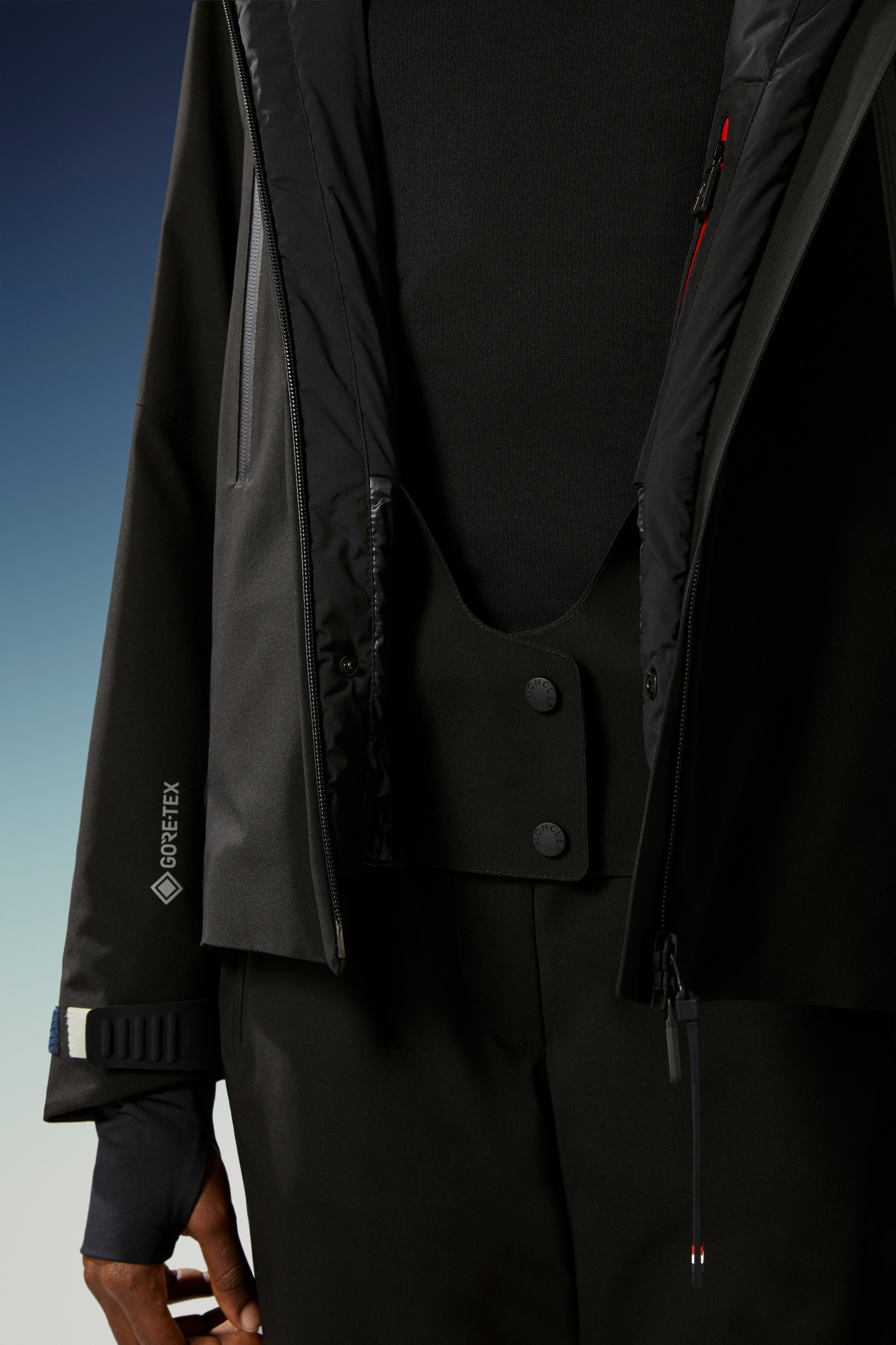 Moncler Chanavey Tech Padded Ski Jacket In Black