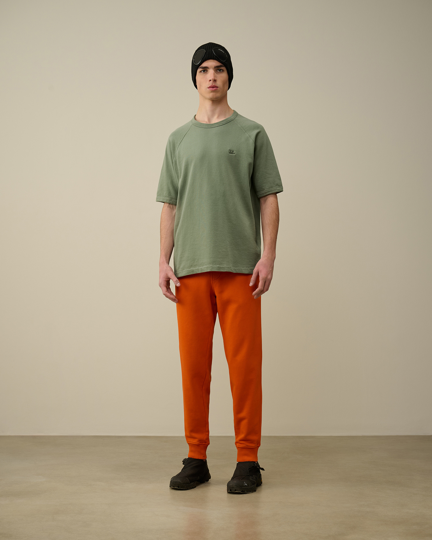 C.p. Company Logo-embroidered Cotton T-shirt In Green