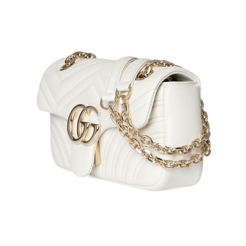 Gucci Gg Marmont Small Shoulder Bag In White