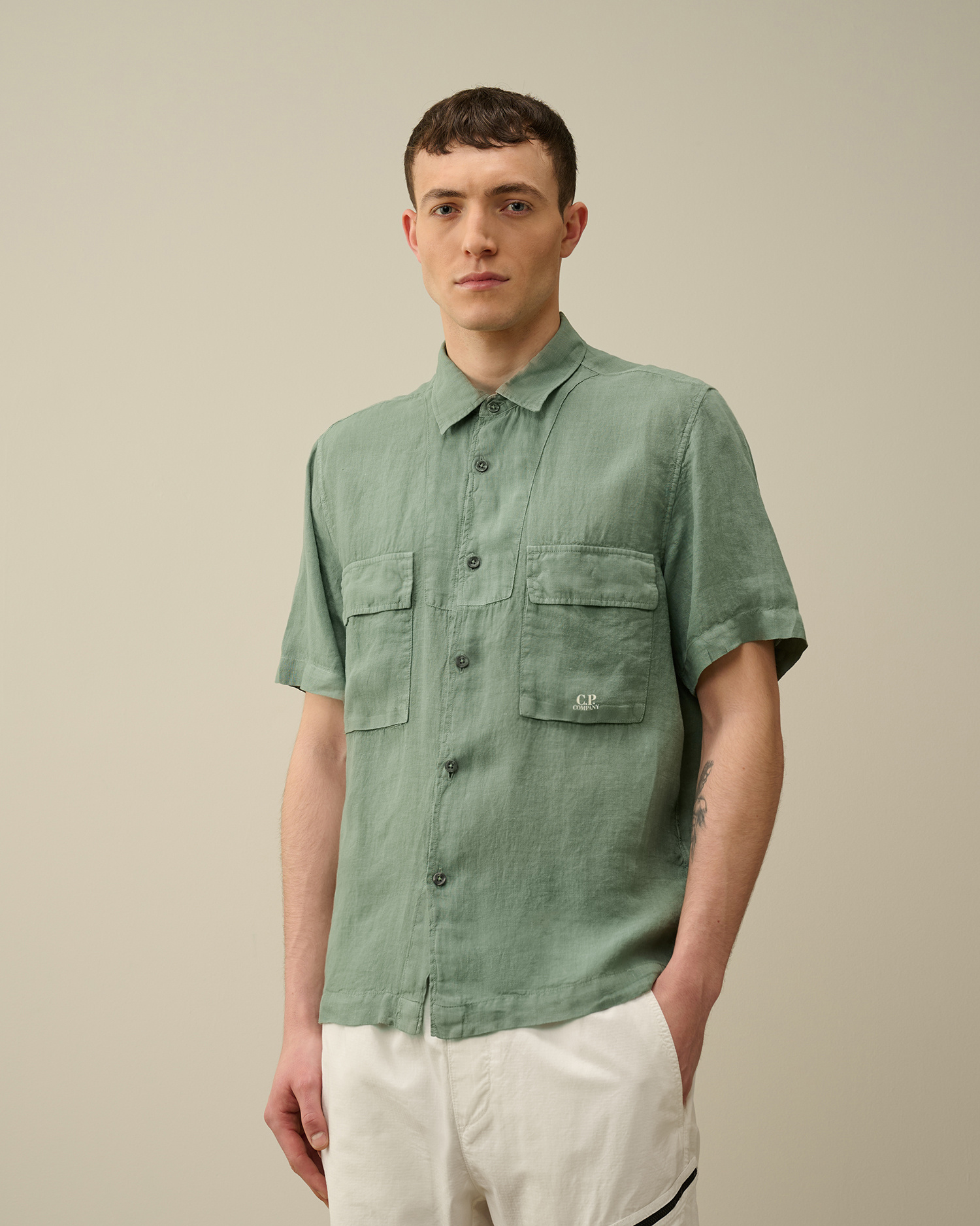C.p. Company Short-sleeved Shirt In Green