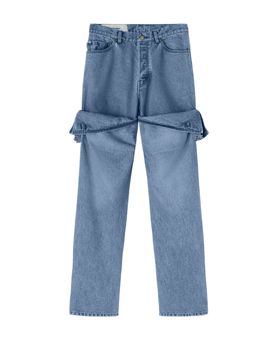 Ambush Detailed Straight-leg Jeans In Blue