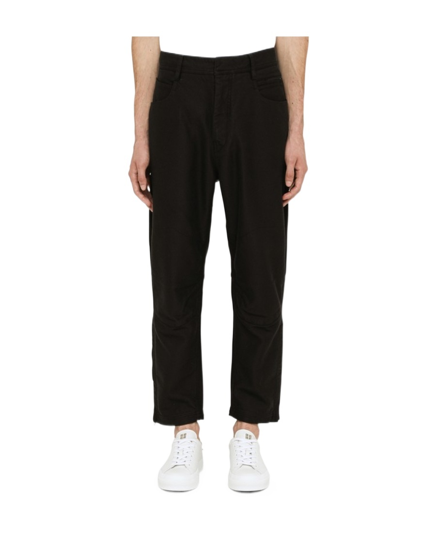 Stone Island Cropped Tailored Trousers In Black