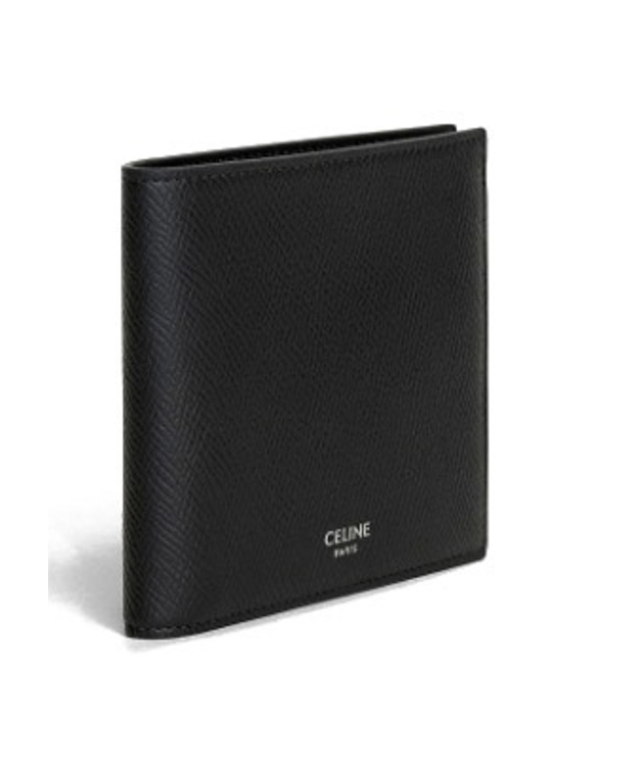 Celine Logo Print Bi-fold Wallet In Black