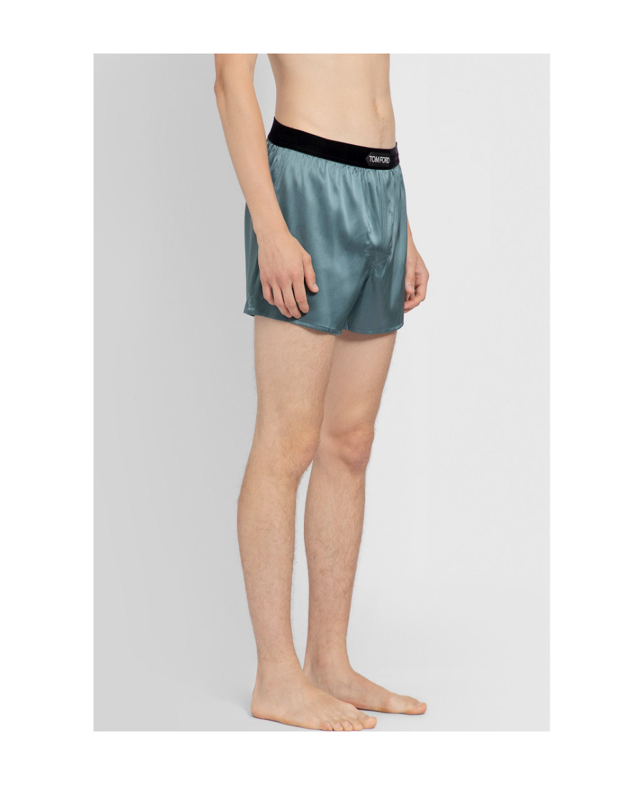 Tom Ford Silk Boxer Panties In Blue