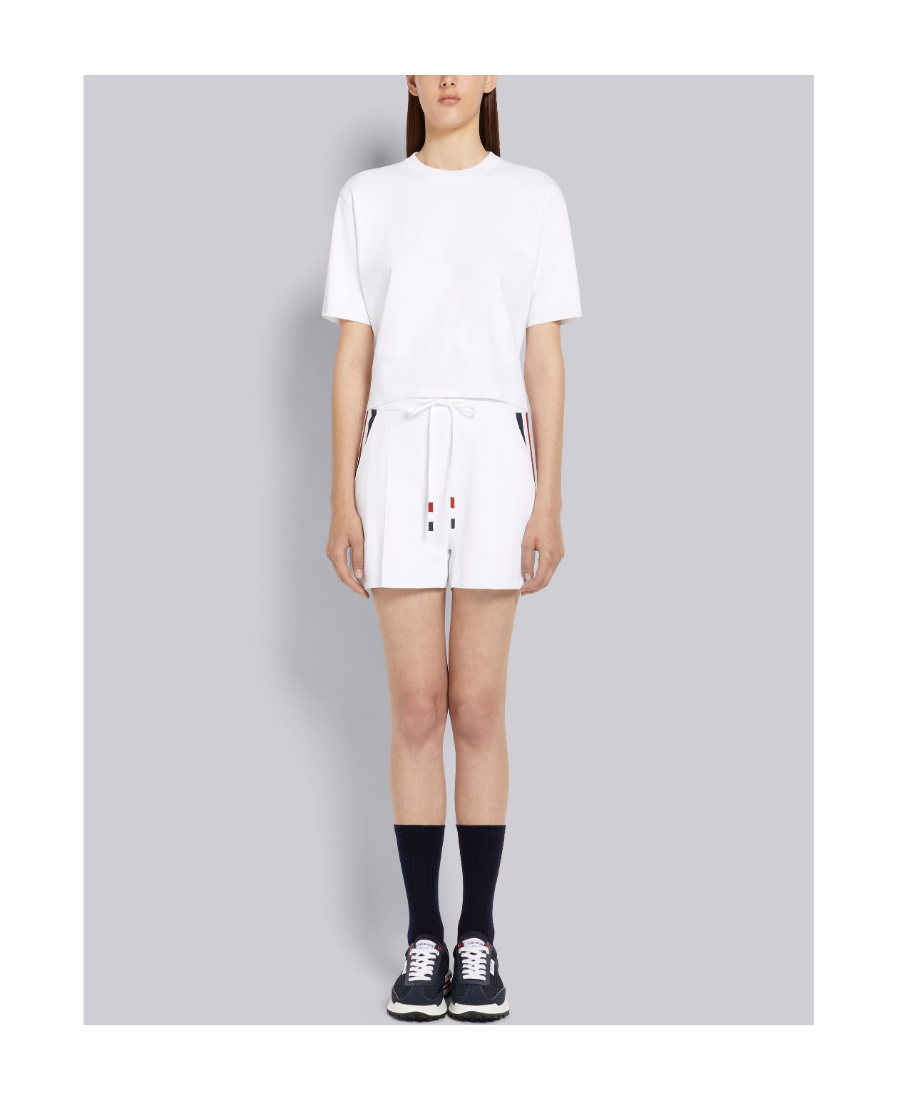 Thom Browne Rwb Intarsia-knit Top In White