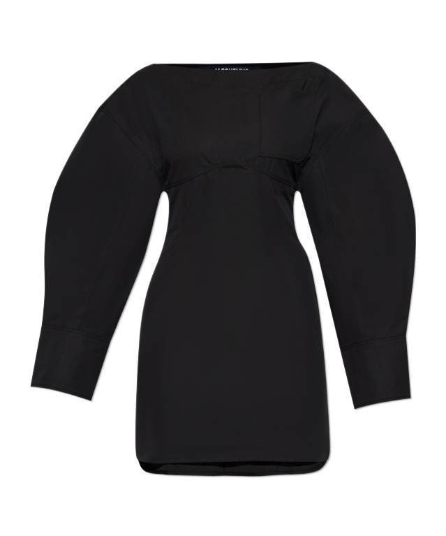 Shop Jacquemus Long-sleeve Dress In Black