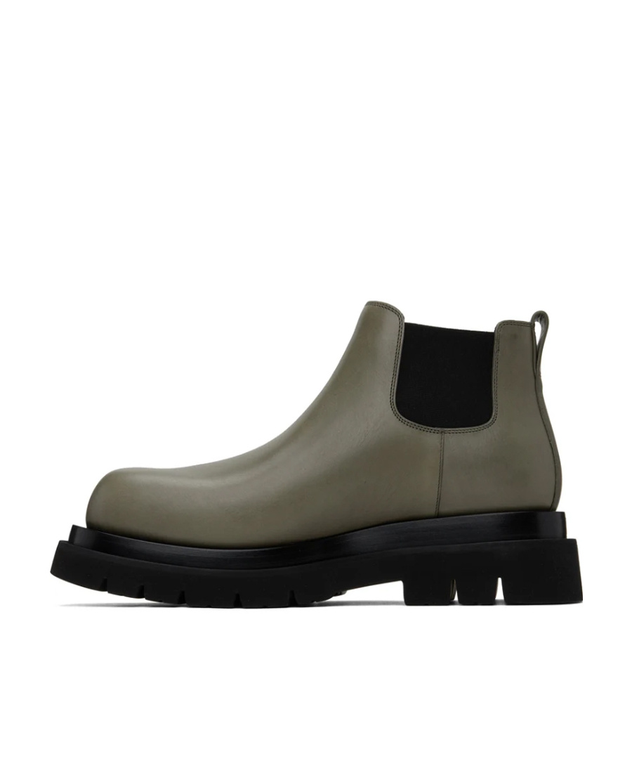 Bottega Veneta Grooved Chelsea Boots In Green