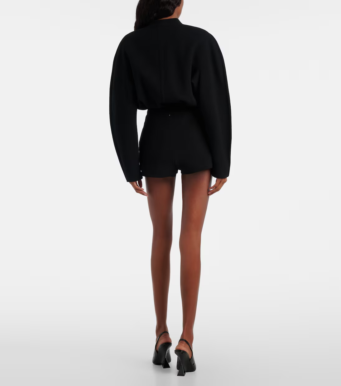 Mugler A-line High Waist Shorts In Black