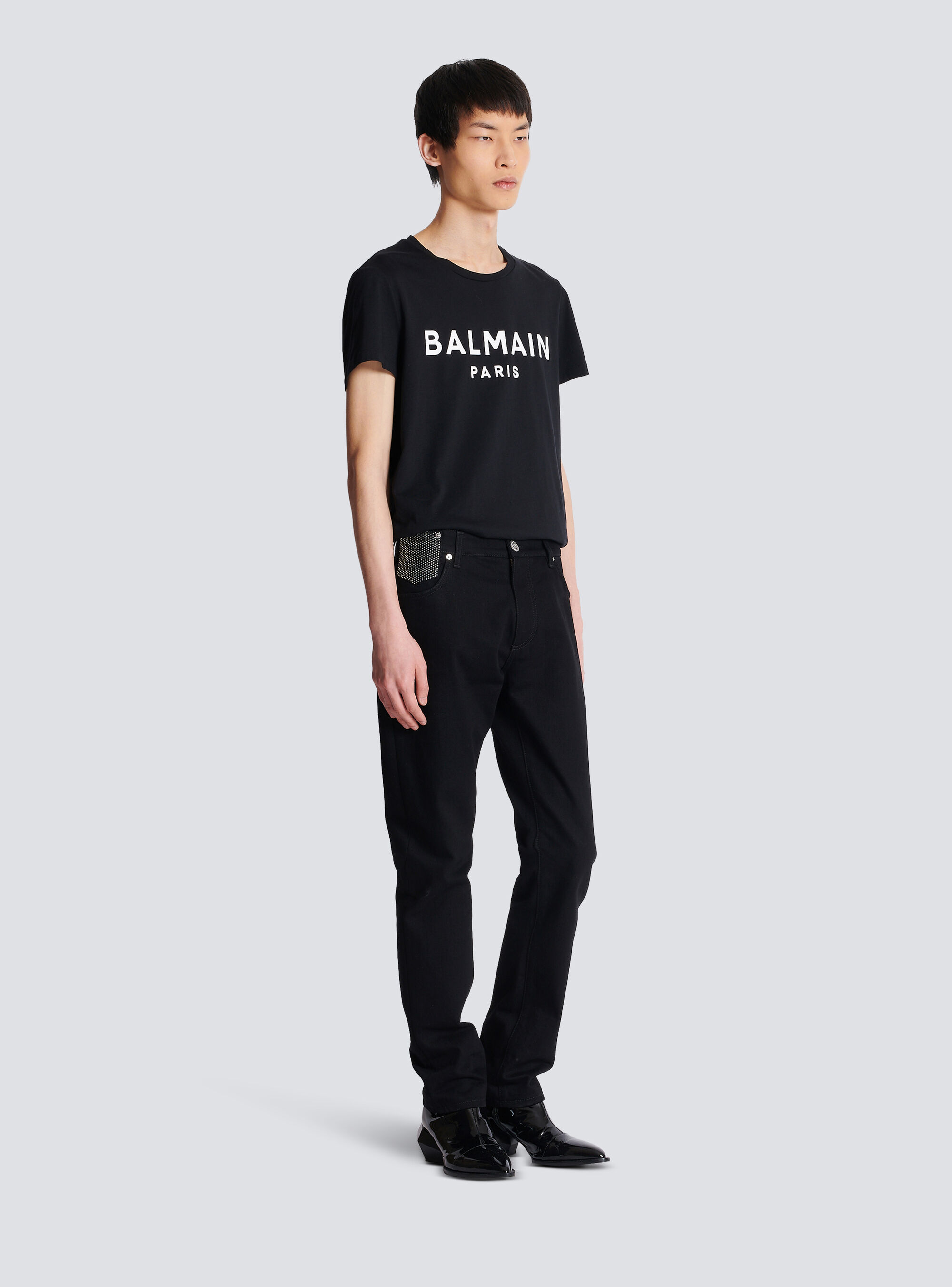 Balmain Black Mid Rise Jeans In Black