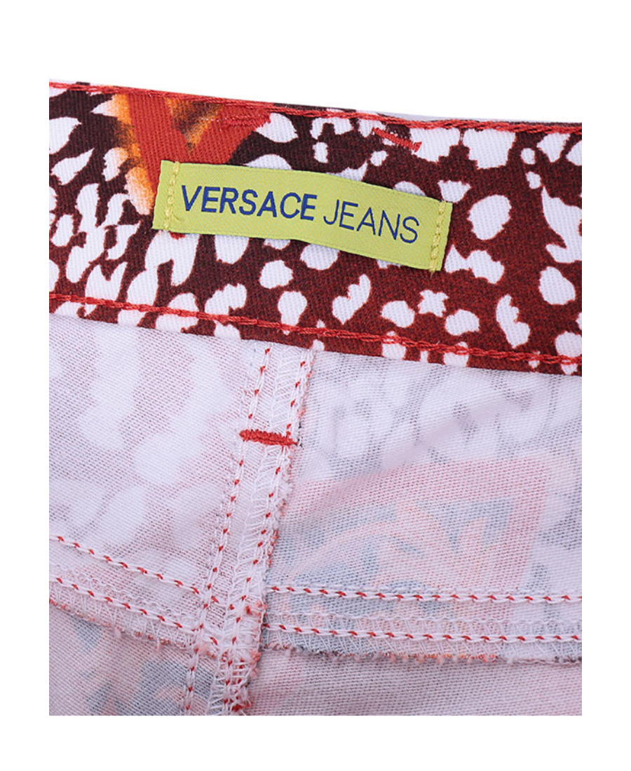 Versace Jeans Printed Casual Pants In Red
