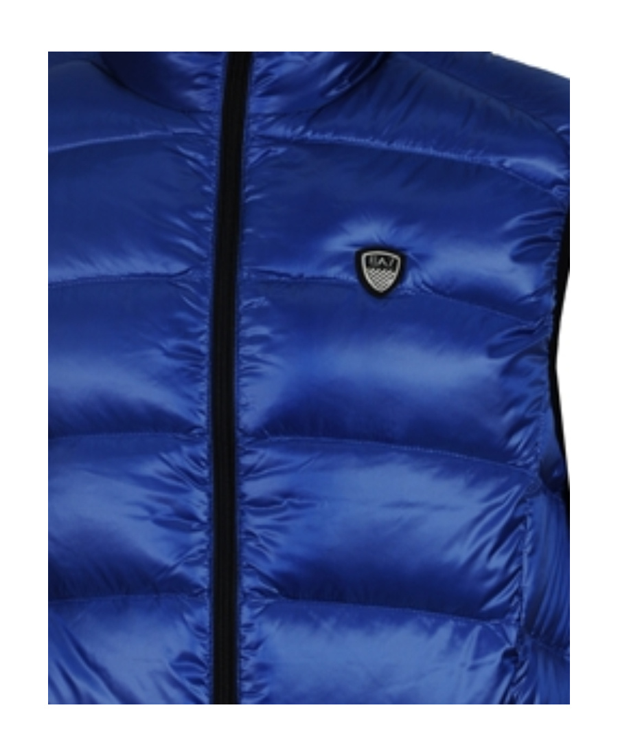 Ea7 Logo Details Vest Down Jacket In Blue