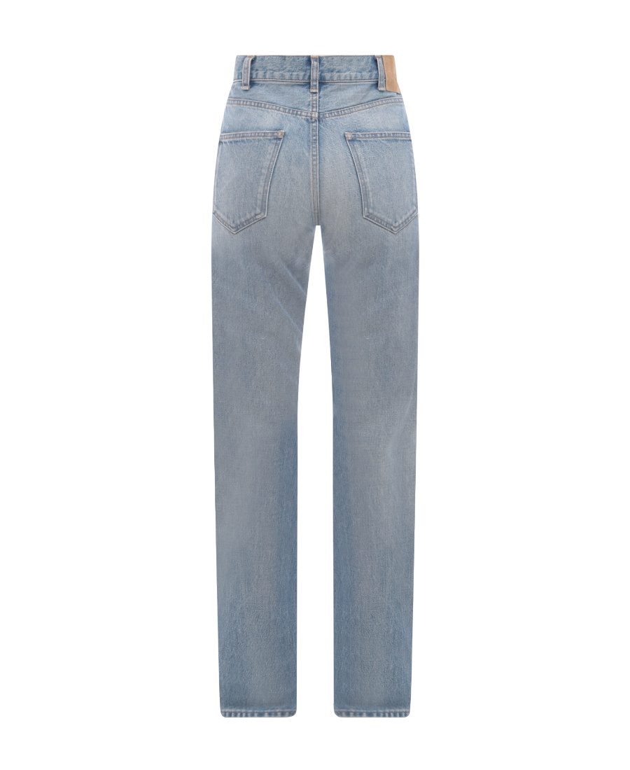 Celine Logo Denim Pants In Blue