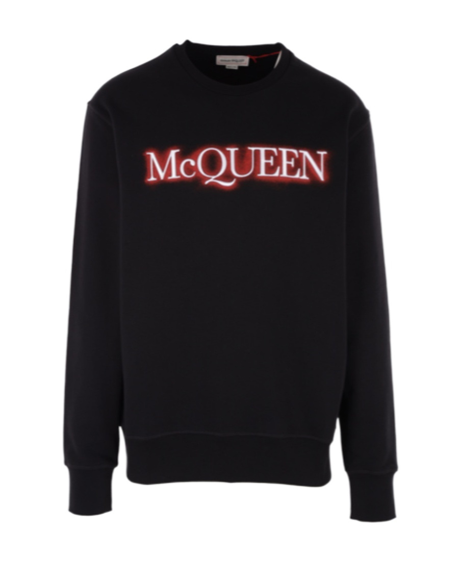 Alexander Mcqueen Spray Effect Logo Sweatshirt In Black