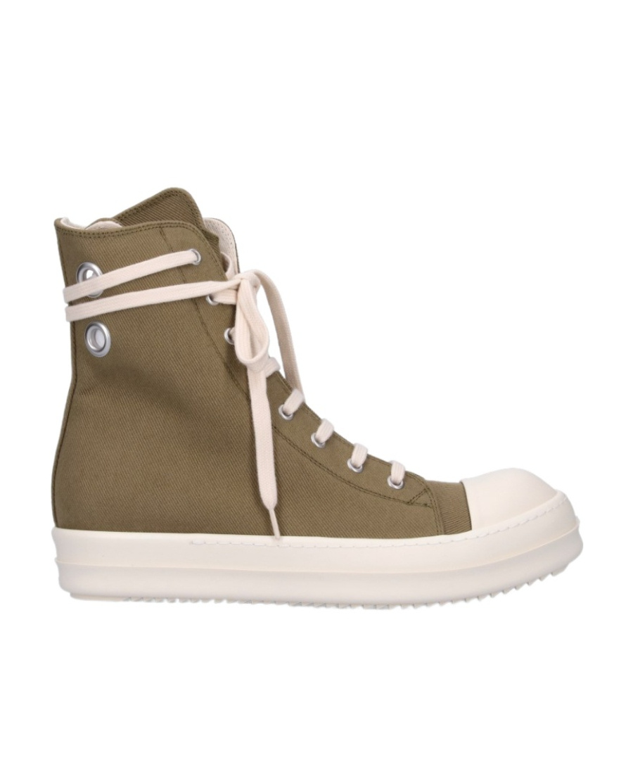 Rick Owens Drkshdw Eyelet-detail Canvas High-top Sneakers In Brown