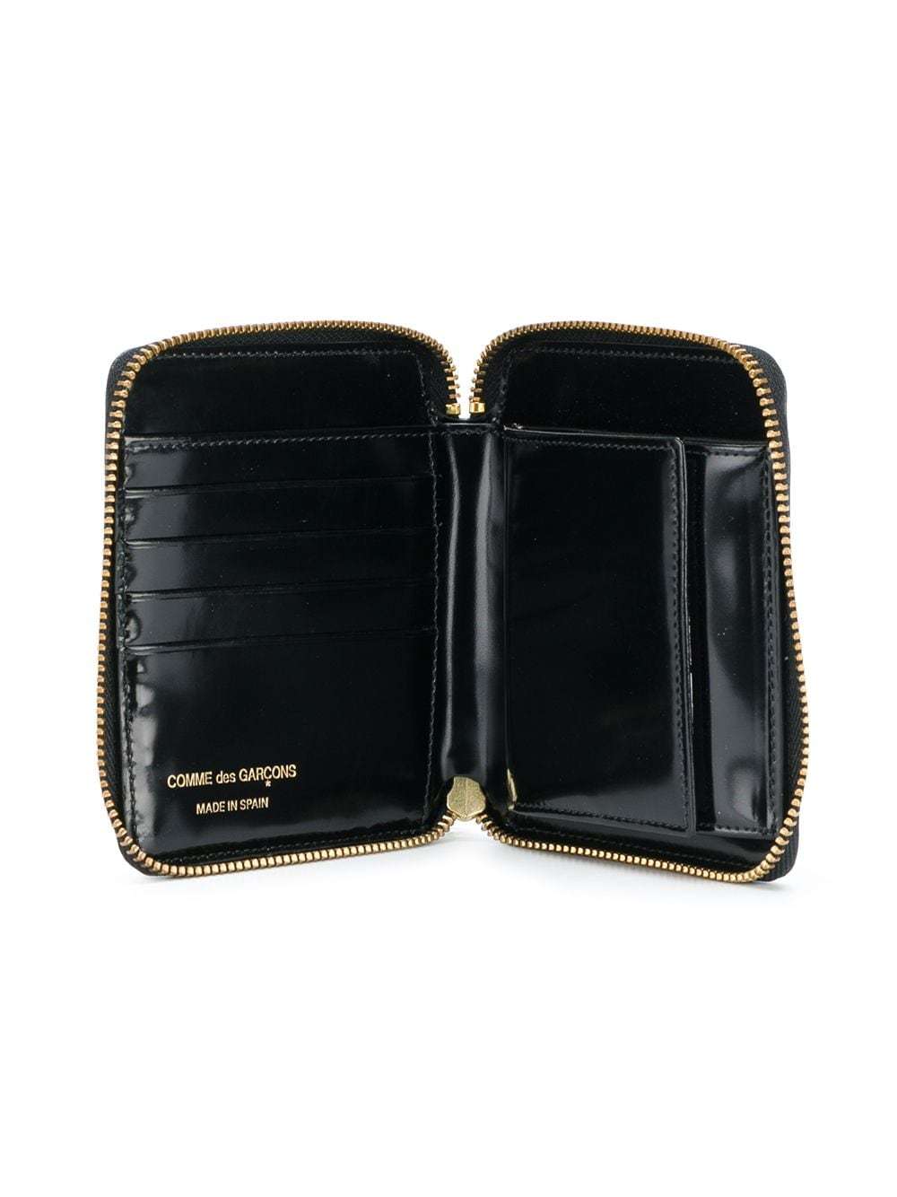 Comme Des Garçons Dot Detail Zipped Wallet In Black