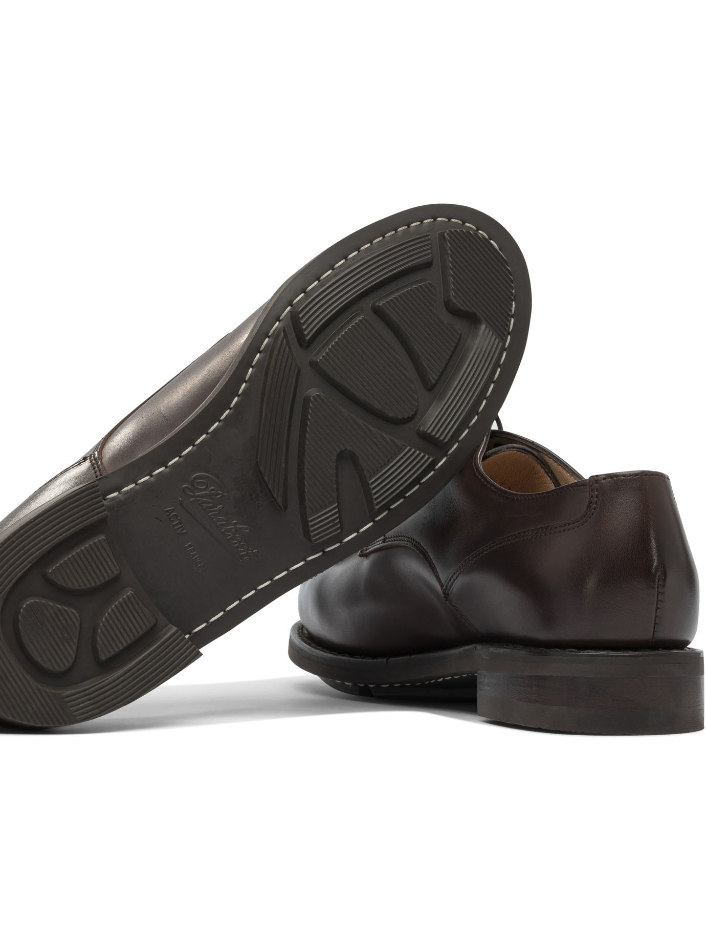 Paraboot Chambord Leather Lace-up Shoes In Brown
