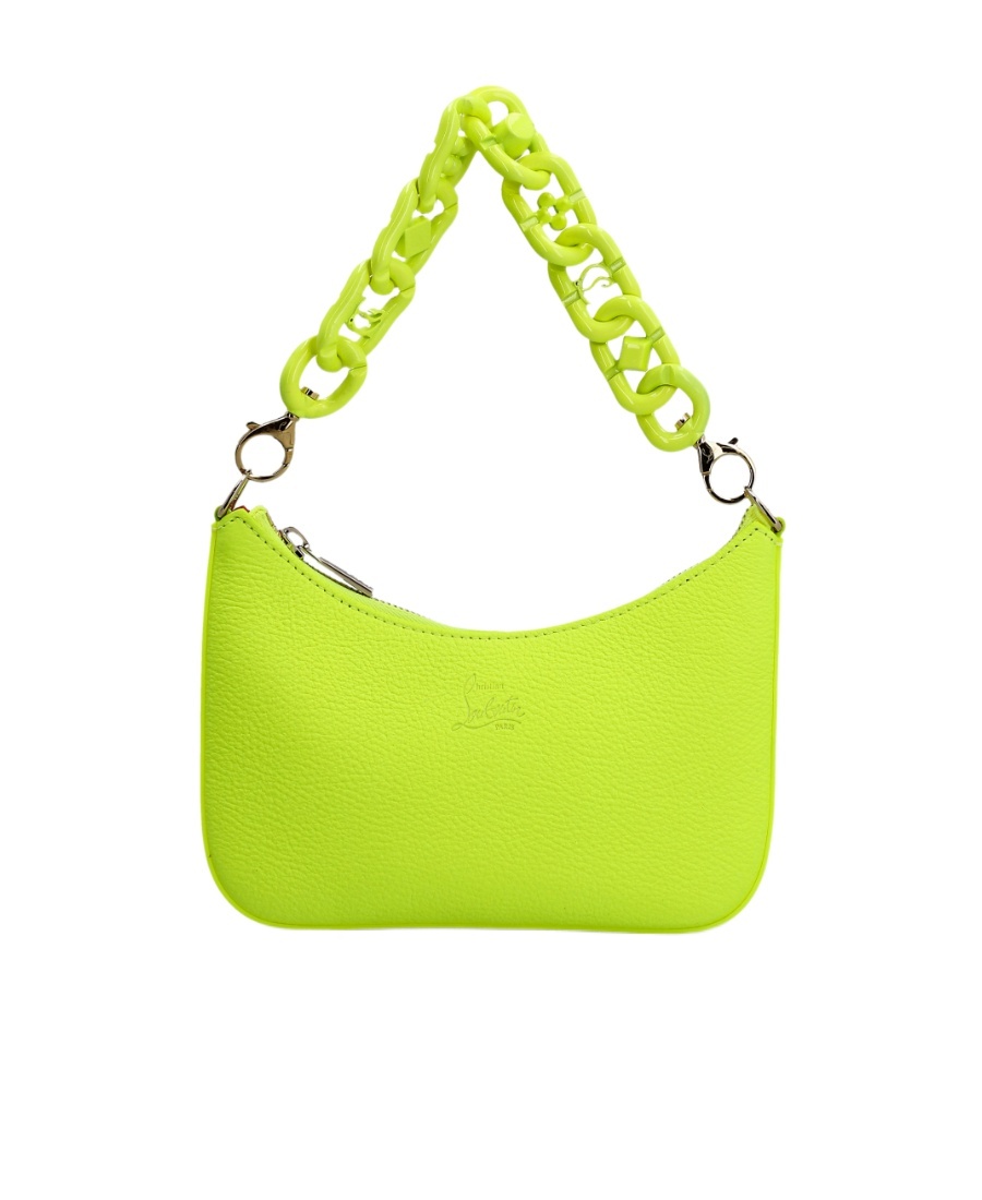 Christian Louboutin Loubila Chain Mini Leather Shoulder Bag In Green