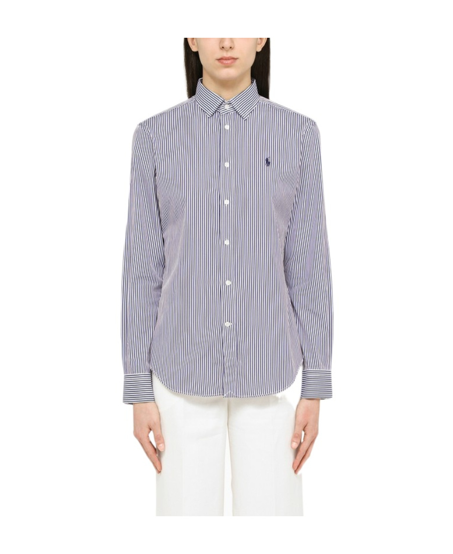 Shop Polo Ralph Lauren Embroidered-logo Buttoned Shirt In White