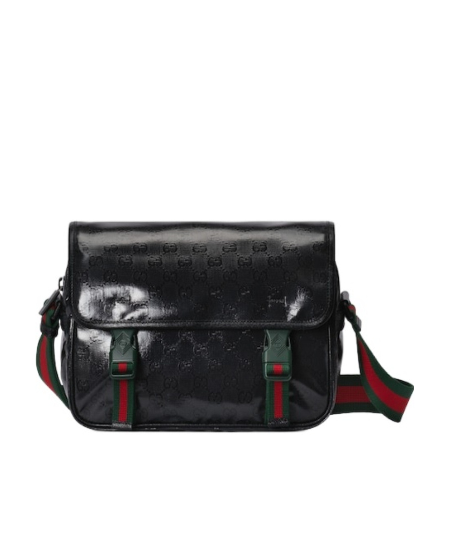 Gucci Gg Crystal-embellished Messenger Bag In Black