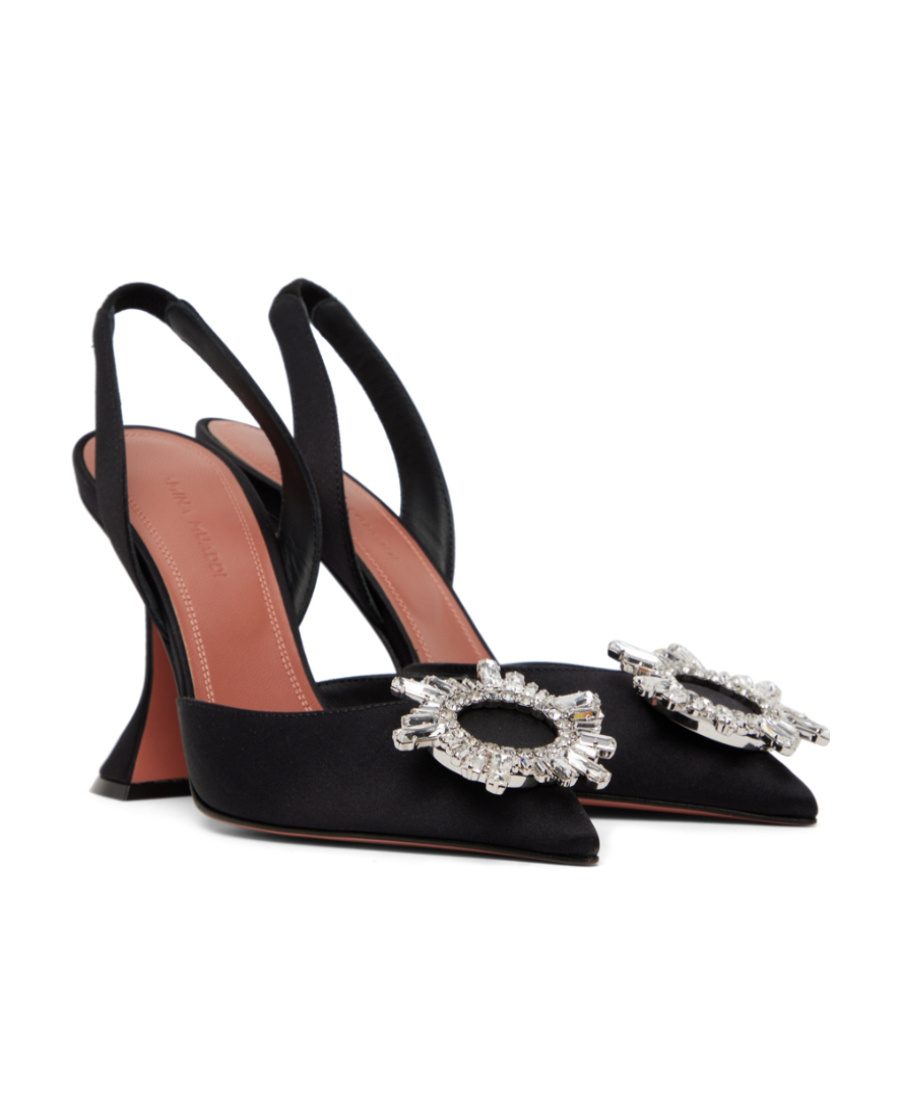Shop Amina Muaddi Begum Back-laced Heels In Black