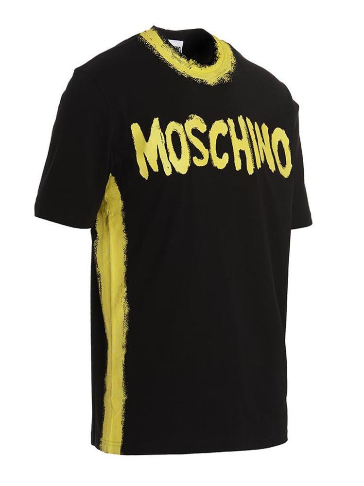 Moschino Logo-print Organic Cotton T-shirt In Black
