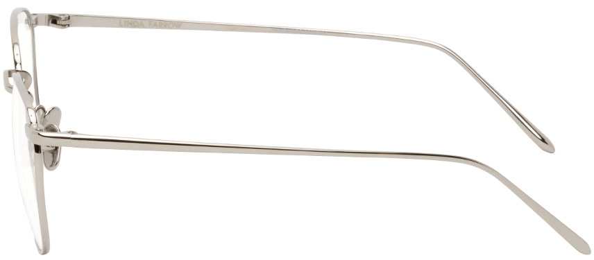 Linda Farrow Silver Round Frame Flat Mirror In White